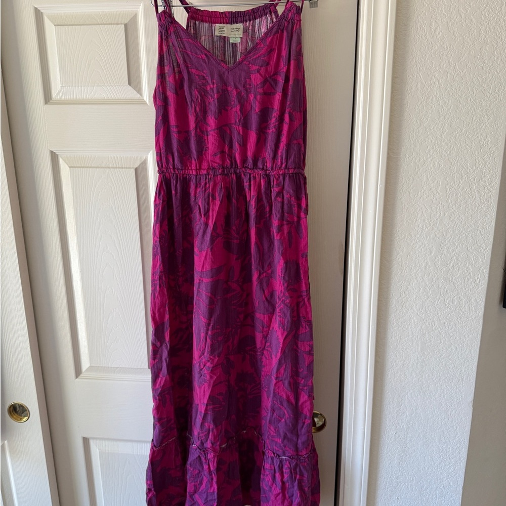 Anthropologie Pink and Purple Maxi Dress